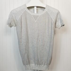 Pleione Sparkle Knit Short Sleeve Sweater Large